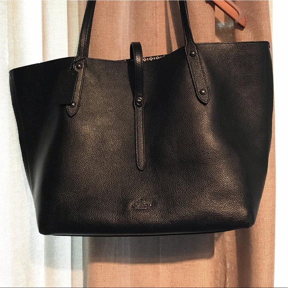 coach market tote black